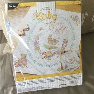 Cross stitch baby quilt